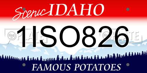 1ISO826 Idaho License Plate