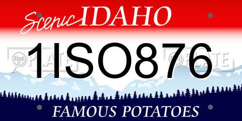 1ISO876 Idaho License Plate