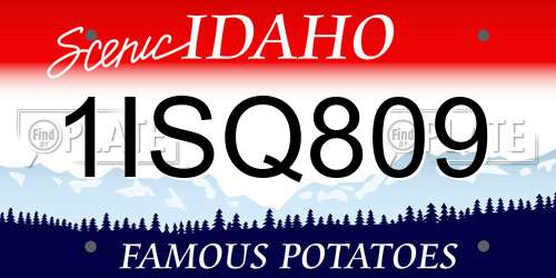 1ISQ809 Idaho License Plate
