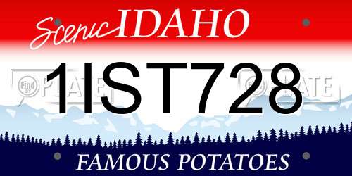1IST728 Idaho License Plate
