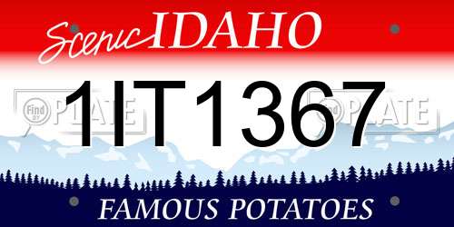 1IT1367 Idaho License Plate