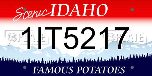 1IT5217 Idaho License Plate