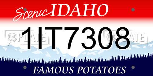 1IT7308 Idaho License Plate