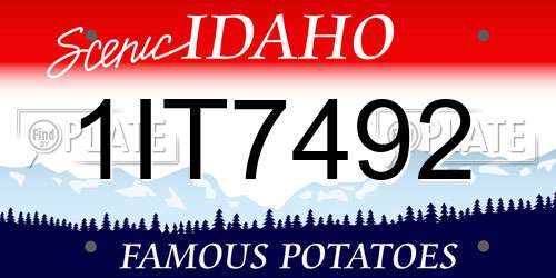 1IT7492 Idaho License Plate
