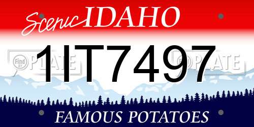 1IT7497 Idaho License Plate