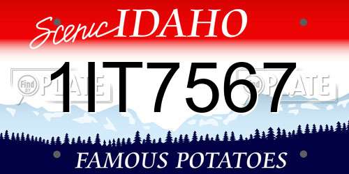 1IT7567 Idaho License Plate