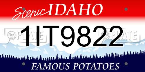 1IT9822 Idaho License Plate