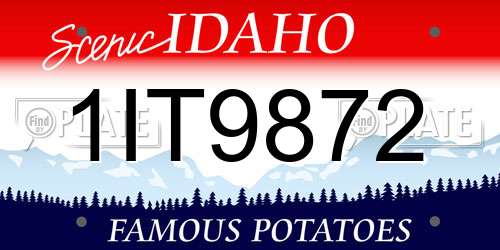 1IT9872 Idaho License Plate