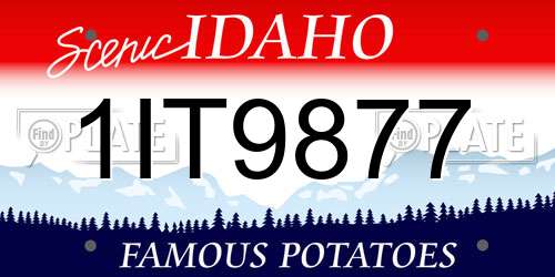 1IT9877 Idaho License Plate