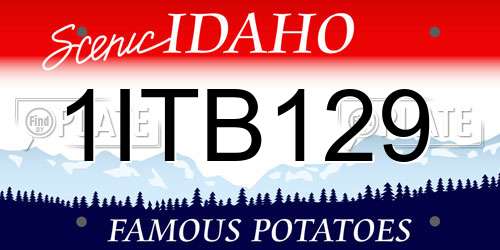 1ITB129 Idaho License Plate