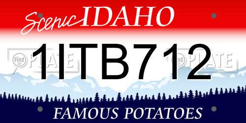 1ITB712 Idaho License Plate