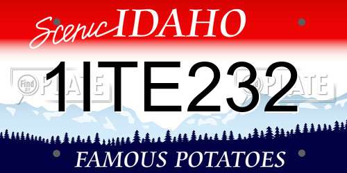 1ITE232 Idaho License Plate