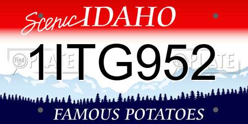 1ITG952 Idaho License Plate