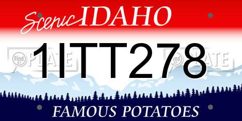 1ITT278 Idaho License Plate