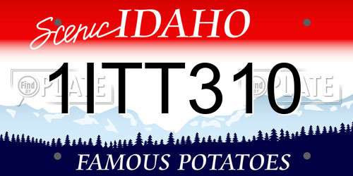 1ITT310 Idaho License Plate