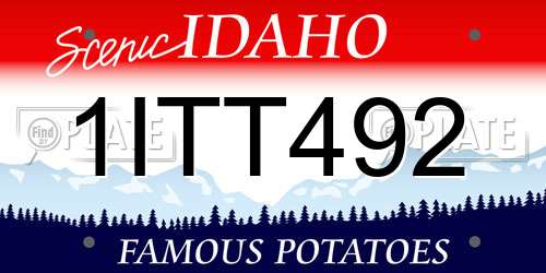1ITT492 Idaho License Plate