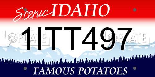 1ITT497 Idaho License Plate