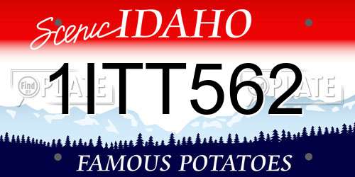 1ITT562 Idaho License Plate