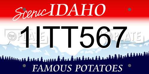 1ITT567 Idaho License Plate