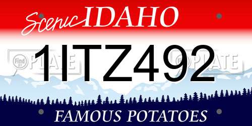 1ITZ492 Idaho License Plate