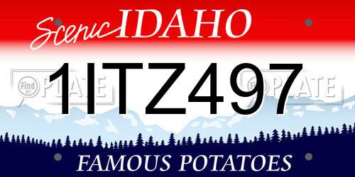 1ITZ497 Idaho License Plate