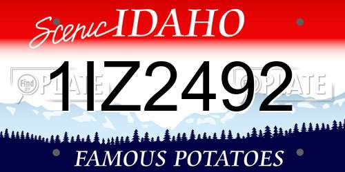 1IZ2492 Idaho License Plate