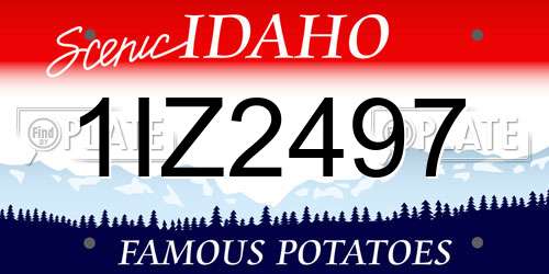 1IZ2497 Idaho License Plate