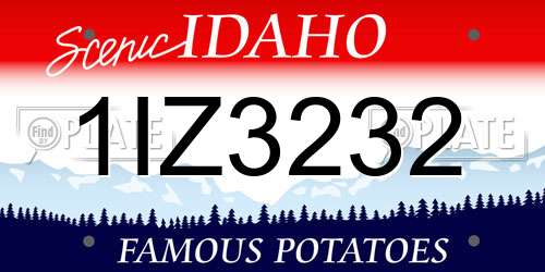 1IZ3232 Idaho License Plate