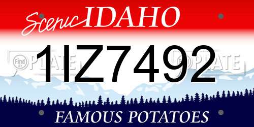 1IZ7492 Idaho License Plate