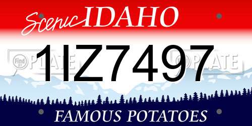 1IZ7497 Idaho License Plate
