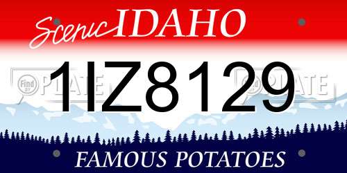 1IZ8129 Idaho License Plate