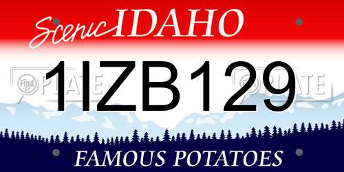 1IZB129 Idaho License Plate