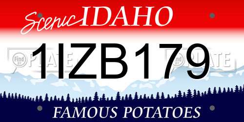 1IZB179 Idaho License Plate