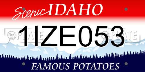 1IZE053 Idaho License Plate