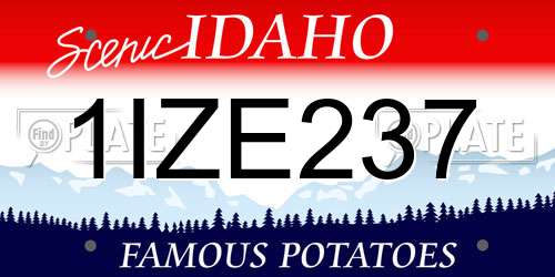 1IZE237 Idaho License Plate