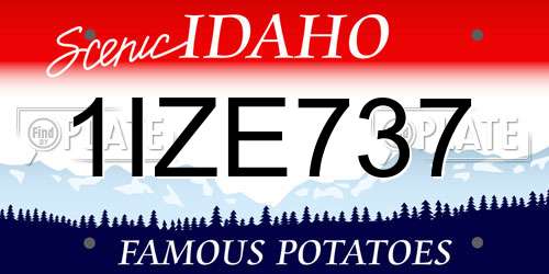 1IZE737 Idaho License Plate