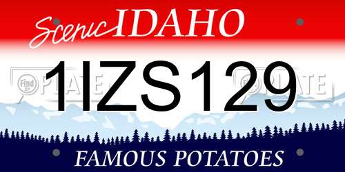 1IZS129 Idaho License Plate