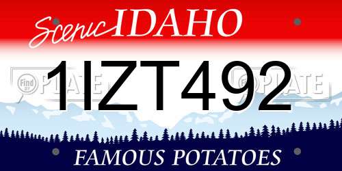 1IZT492 Idaho License Plate