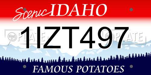 1IZT497 Idaho License Plate