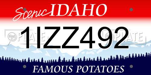 1IZZ492 Idaho License Plate