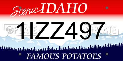 1IZZ497 Idaho License Plate