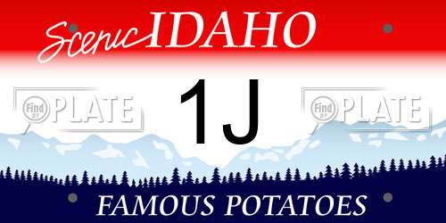 1J Idaho License Plate
