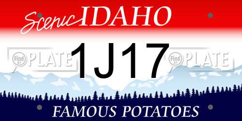 1J17 Idaho License Plate