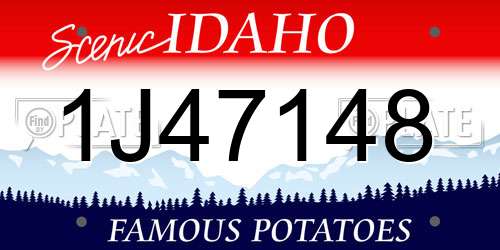 1J47148 Idaho License Plate