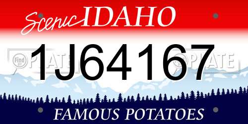 1J64167 Idaho License Plate