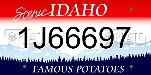 1J66697 Idaho License Plate