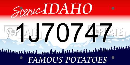 1J70747 Idaho License Plate