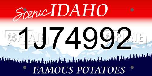 1J74992 Idaho License Plate