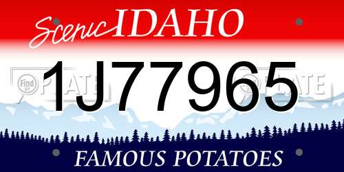 1J77965 Idaho License Plate