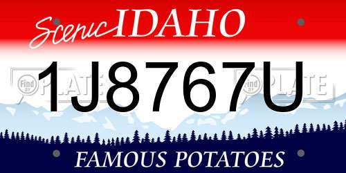 1J8767U Idaho License Plate